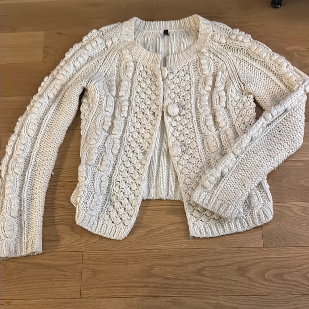 Elegant Cream Cable Knit Sweater